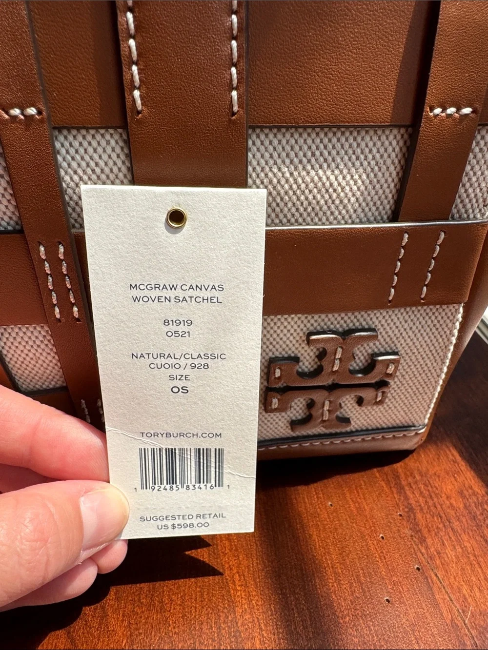 Tory Burch woven leather